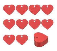 PATIKIL Heart Metal Stamping Blanks Tags 1.3"x1.5", 25 Pcs Heart Anodized Aluminum Blank Laser Engraving Dog ID Name Tag with Hole for Pet Craft DIY Decorative, Red