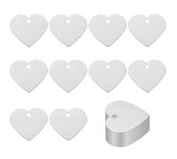 PATIKIL Heart Metal Stamping Blanks Tags 1.3"x1.5", 25 Pcs Heart Anodized Aluminum Blank Laser Engraving Dog ID Name Tag with Hole for Pet Craft DIY Decorative, Silver