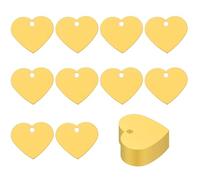 PATIKIL Heart Metal Stamping Blanks Tags 1.3"x1.5", 25 Pcs Heart Anodized Aluminum Blank Laser Engraving Dog ID Name Tag with Hole for Pet Craft DIY Decorative, Yellow