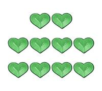 PATIKIL Heart Patches for Clothes, 10 Pcs 2.83x3.35 Inch Sequin Heart Iron Embroidered on Decorative for Holes Hats Jeans Repair Bags DIY Craft, Green
