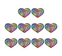PATIKIL Heart Patches for Clothes, 10 Pcs 2.83x3.35 Inch Sequin Heart Iron Embroidered on Decorative for Holes Hats Jeans Repair Bags DIY Craft, Colorful