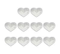 PATIKIL Heart Patches for Clothes, 10 Pcs 2.83x3.35 Inch Sequin Heart Iron Embroidered on Decorative for Holes Hats Jeans Repair Bags DIY Craft, Silver