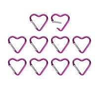 PATIKIL Heart Shape Snap Hook, 10 Pack Aluminum Alloy Heart-Shaped Keychain Clip Spring Key Holder for Camping Fishing Hiking Traveling, Purple