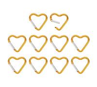 PATIKIL Heart Shape Snap Hook, 10 Pack Aluminum Alloy Heart-Shaped Keychain Clip Spring Key Holder for Camping Fishing Hiking Traveling, Golden