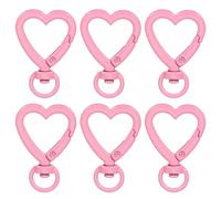 PATIKIL Heart Shape Swivel Buckles, 6 Pcs Zinc Alloy Spring Snap Keychain Clip Hanging Snap Hooks for DIY Crafts Key Chains Bag Purse, Pink