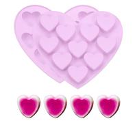 PATIKIL Heart Shaped Silicone Mould, 3D Love Heart Chocolate Mould Non-Stick Silicone Valentines Moulds for Baking, DIY, Craft, Lover Cake Candy, Soap-2Pcs(Purple)