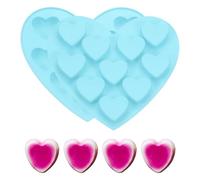 PATIKIL Heart Shaped Silicone Mould, 3D Love Heart Chocolate Mould Non-Stick Silicone Valentines Moulds for Baking, DIY, Craft, Lover Cake Candy, Soap-2Pcs(Blue)