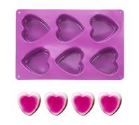 PATIKIL Heart Shaped Silicone Mould, 3D Love Heart Chocolate Mould Non-Stick Silicone Valentines Moulds for Baking, DIY, Craft, Lover Cake Candy, Handmade Soap(Dark Purple)