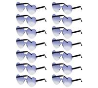 PATIKIL Heart Shaped Sunglasses, for Beach Party Colorful Rainbow Sunglasses Bachelorette Party Glasses Women Men Transparent Funny Graduation, Gradient Gray