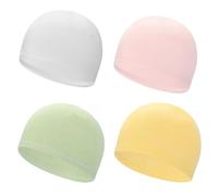 PATIKIL Helmet Liner Skull Cap for Men, 4 Pack Sweat Wicking Hats Stretchy Thermal Under Helmets Caps for Bicycle Motorcycle Cycling, Pink/White/Light Green/Yellow