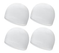 PATIKIL Helmet Liner Skull Cap for Men, 4 Pack Sweat Wicking Hats Stretchy Thermal Under Helmets Caps for Bicycle Motorcycle Cycling, White