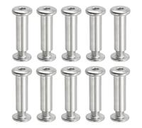 PATIKIL Hex Chicago Screws, 10 Set Binding Screw Posts M6 x 25 mm Connecting Hex Drive Socket Cap Bolt Nuts for Scrapbook Leather Belt Album Photo Furniture Repair, Silver