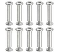 PATIKIL Hex Chicago Screws, 10 Set Binding Screw Posts M6 x 30 mm Connecting Hex Drive Socket Cap Bolt Nuts for Scrapbook Leather Belt Album Photo Furniture Repair, Silver