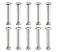 PATIKIL Hex Chicago Screws, 10 Set Binding Screw Posts M6 x 40 mm Connecting Hex Drive Socket Cap Bolt Nuts for Scrapbook Leather Belt Album Photo Furniture Repair, Silver