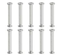 PATIKIL Hex Chicago Screws, 10 Set Binding Screw Posts M6 x 50 mm Connecting Hex Drive Socket Cap Bolt Nuts for Scrapbook Leather Belt Album Photo Furniture Repair, Silver