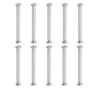 PATIKIL Hex Chicago Screws, 10 Set Binding Screw Posts M6 x 80 mm Connecting Hex Drive Socket Cap Bolt Nuts for Scrapbook Leather Belt Album Photo Furniture Repair, Silver