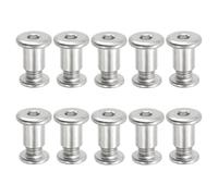 PATIKIL Hex Chicago Screws, 10 Set Binding Screw Posts M8 x 12 mm Connecting Hex Drive Socket Cap Bolt Nuts for Scrapbook Leather Belt Album Photo Furniture Repair, Silver