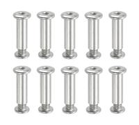 PATIKIL Hex Chicago Screws, 10 Set Binding Screw Posts M8 x 30 mm Connecting Hex Drive Socket Cap Bolt Nuts for Scrapbook Leather Belt Album Photo Furniture Repair, Silver