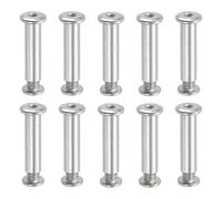 PATIKIL Hex Chicago Screws, 10 Set Binding Screw Posts M8 x 40 mm Connecting Hex Drive Socket Cap Bolt Nuts for Scrapbook Leather Belt Album Photo Furniture Repair, Silver