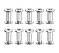 PATIKIL Hex Chicago Screws, 20 Set Binding Screw Posts M6 x 15 mm Connecting Hex Drive Socket Cap Bolt Nuts for Scrapbook Leather Belt Album Photo Furniture Repair, Silver