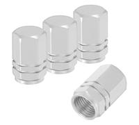 PATIKIL Hexagonal Tire Air Valve Stem Caps, 4 Pack Aluminum Alloy Screw Shape Car Wheel Dustproof Cover Caps for Car Truck Motorcycle SUV, Silver