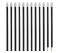 PATIKIL Hexagonal Wooden Pencils Bulk, 12 Pack HB Graphite Pencils with Eraser for Office Supplies, Engineering Marking Writing Art Drawing Supplies, Black