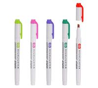 PATIKIL Highlighter Pen, 1 Set/5 Pack Broad Tips Highlighter Assorted Colors Fast Dry Coloring Pastel Marker, Rose Red/Red/Dark Green/Green/Purple
