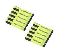 PATIKIL Highlighter Pen, 10 Pack Water Based Broad Tip Writing Marker Pens for Office Home Daily Use Style 3, Yellow