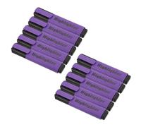 PATIKIL Highlighter Pen, 10 Pack Water Based Broad Tip Writing Marker Pens for Office Home Daily Use Style 3, Purple