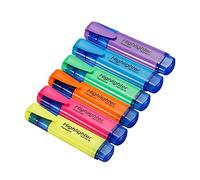 PATIKIL Highlighter Pen, 1Set/6Pack Assorted Colors Water Based Broad Tip Writing Marker Pens for Office Home Daily Use, 6 Colors