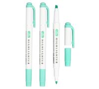 PATIKIL Highlighter Pen, 3 Pack Double Ended Highlighter Broad and Round Tips Marker Pens Studying Supplies for Office Home Daily Use, Blue Green