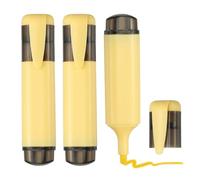 PATIKIL Highlighter Pen, 3 Pack Water Based Broad Tip Writing Marker Pens Cute Pastel Colored Highlighter Studying Supplies for Office Home Daily Use, Yellow