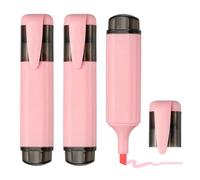 PATIKIL Highlighter Pen, 3 Pack Water Based Broad Tip Writing Marker Pens Cute Pastel Colored Highlighter Studying Supplies for Office Home Daily Use, Pink