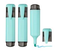 PATIKIL Highlighter Pen, 3 Pack Water Based Broad Tip Writing Marker Pens Cute Pastel Colored Highlighter Studying Supplies for Office Home Daily Use, Blue