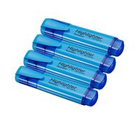 PATIKIL Highlighter Pen, 4 Pack Water Based Broad Tip Writing Marker Pens for Office Home Daily Use, Blue