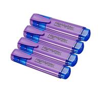 PATIKIL Highlighter Pen, 4 Pack Water Based Broad Tip Writing Marker Pens for Office Home Daily Use, Purple