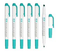 PATIKIL Highlighter Pen, 6 Pack Double Ended Highlighter Broad and Round Tips Marker Pens Studying Supplies for Office Home Daily Use, Light Green