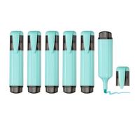 PATIKIL Highlighter Pen, 6 Pack Water Based Broad Tip Writing Marker Pens Cute Pastel Colored Highlighter Studying Supplies for Office Home Daily Use, Blue
