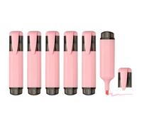 PATIKIL Highlighter Pen, 6 Pack Water Based Broad Tip Writing Marker Pens Cute Pastel Colored Highlighter Studying Supplies for Office Home Daily Use, Pink