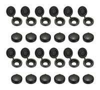PATIKIL Hinged Screw Cover Caps, 100Pcs Plastic Screw Cap Fold Snap Covers Washer Flip for Covering Screw Heads Protection Decorative, Black