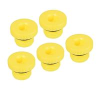 PATIKIL Hold Plugs M16x1.5, 5 Pack PP Plastic Male Threaded Hex Socket Sealing Screw End Cap, Yellow