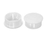 PATIKIL Hole Plugs Plastic, 50 Pcs 22mm(7/8") Screw Bumper Hole Plug Flush Snap Type Round Hole Cover Caps for Round Holes Cabinet Furniture Kitchen, White