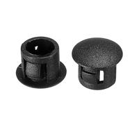 PATIKIL Hole Plugs Plastic, 50 Pcs 8mm(5/16") Screw Bumper Hole Plug Flush Snap Type Round Hole Cover Caps for Round Holes Cabinet Furniture Kitchen, Black