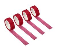 PATIKIL Holographic Washi Tape 0.59 Inch x 10.93 Yards, 4 Roll Self Adhesive Masking Sticker for DIY Art Craft Wrapping Decoration, Bright Red