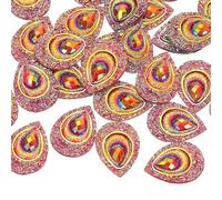 PATIKIL Horse Eye Rhinestones, 18x25mm 30 Pcs Tear Drop Sew on Rhinestones Peacock Eye Flatback Water Resin Gems for DIY Crafting Decor Clothe Shoes Bags Dress, Red