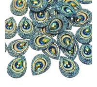 PATIKIL Horse Eye Rhinestones, 18x25mm 30 Pcs Tear Drop Sew on Rhinestones Peacock Eye Flatback Water Resin Gems for DIY Crafting Decor Clothe Shoes Bags Dress, Dark Blue