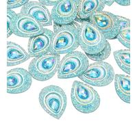PATIKIL Horse Eye Rhinestones, 18x25mm 60 Pcs Tear Drop Sew on Rhinestones Peacock Eye Flatback Water Resin Gems for DIY Crafting Decor Clothe Shoes Bags Dress, Lake Blue