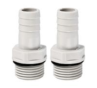 PATIKIL Hose Barb Fitting Straight 15mm Barbed G1/2 Male Thread, 2 Pack POM Plastic Pipe Connector, Grey