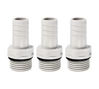 PATIKIL Hose Barb Fitting Straight 15mm Barbed G1/2 Male Thread, 3 Pack POM Plastic Pipe Connector, Grey