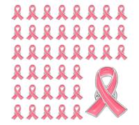 PATIKIL Hot Pink Ribbon Pins, 50 Pcs Awareness Pins with Secure Clutch Back Enamel Lapel Brooch for Public Charity Support Fundraiser Events